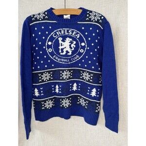 Official Chelsea FC Christmas Jumper Football Club Ugly Christmas Sweater Medium